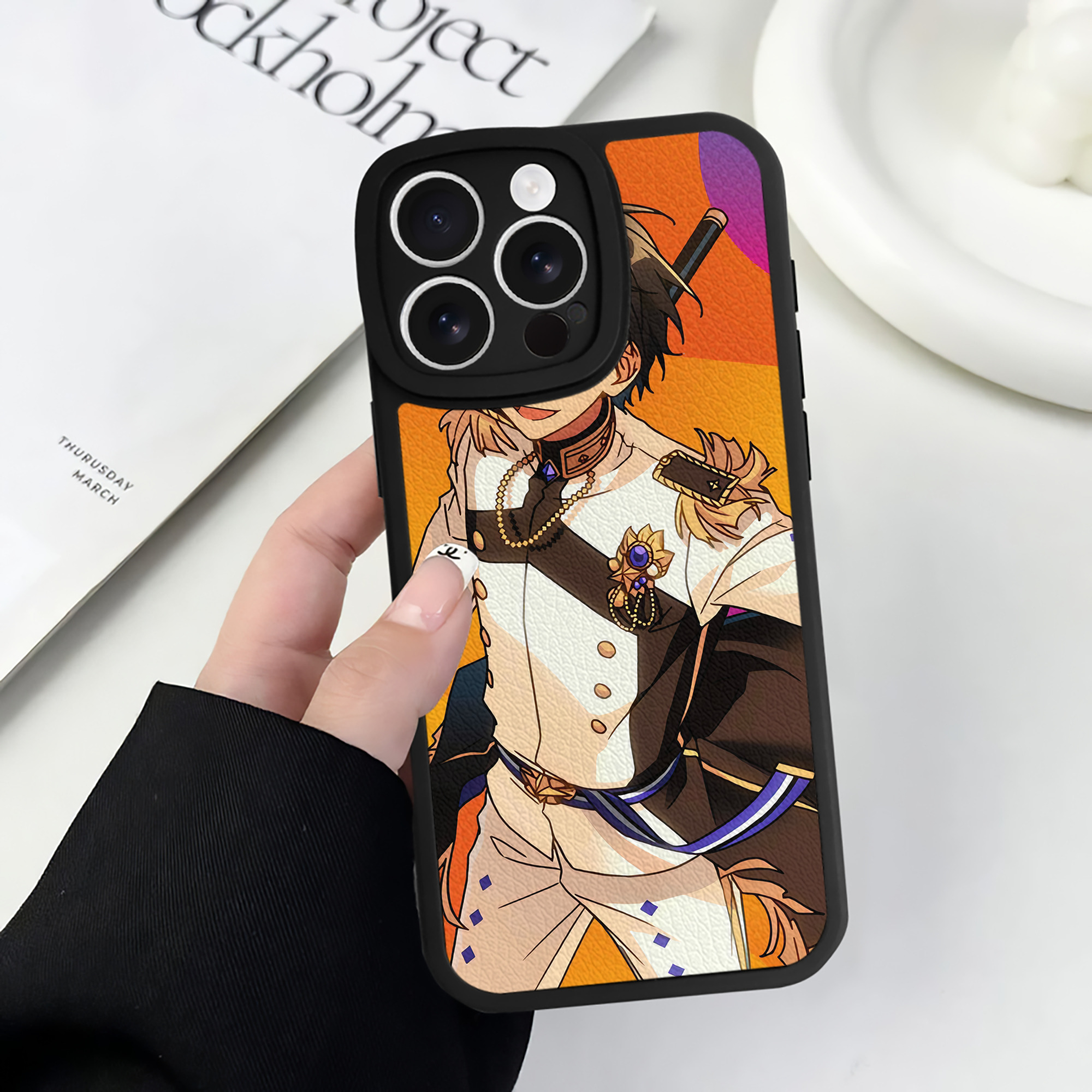 （画像用） あんさんぶるスターズ! Ensemble Stars 【iPhone 16シリーズ対応】シリコンスマホケース（レザー調） 材質：シリコン